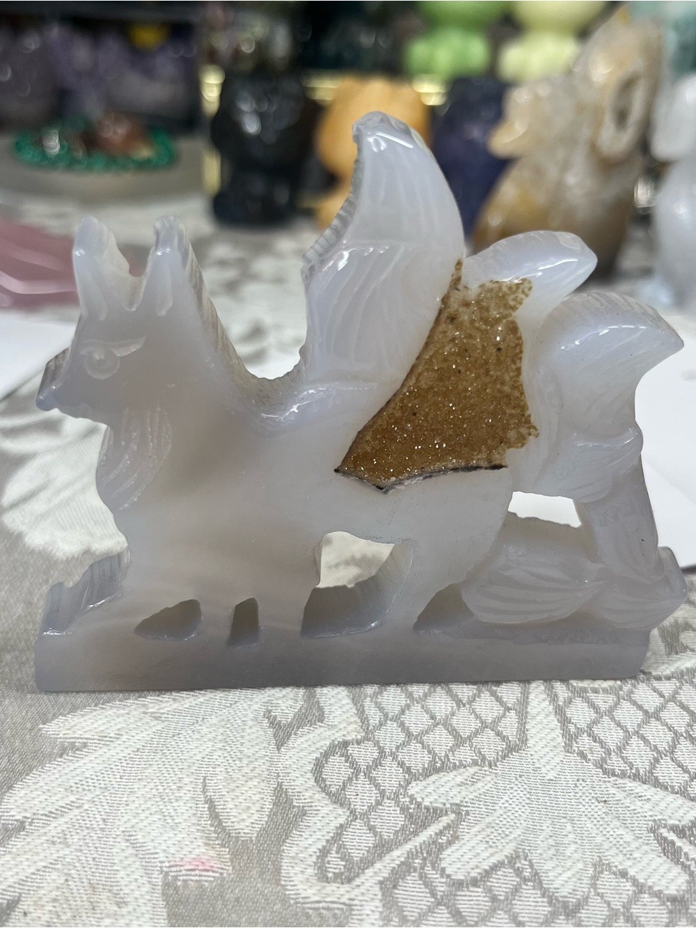 Agate Ninetail crystal carving
